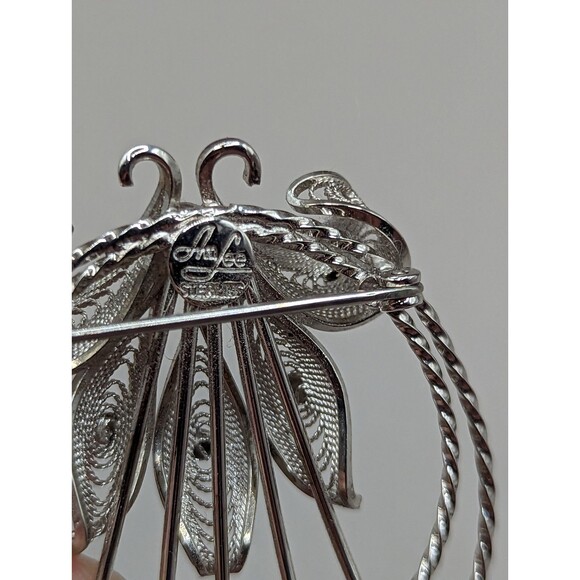 Vintage Ann Lee Sterling Pin and Earring Set - Picture 10 of 10